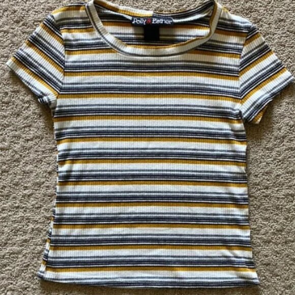 Striped Yellow and Black T-Shirt - Picture 1 of 2